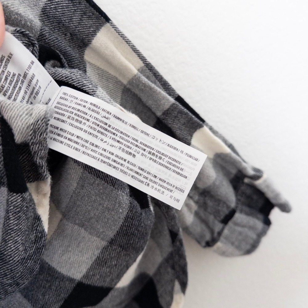 Hollister‎ Womens Plaid Flannel Shirt S Black White Button Down Western Layering - Picture 6 of 7